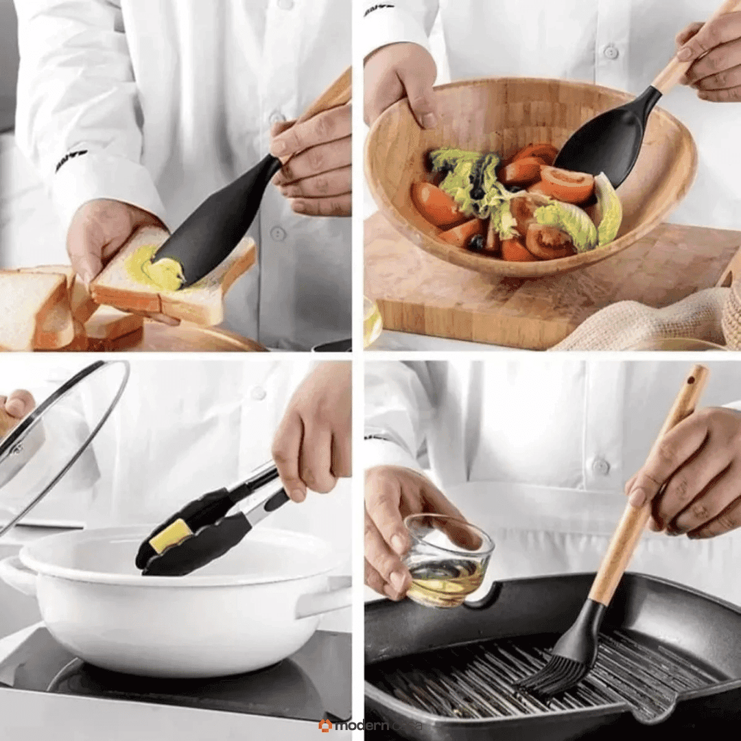 Conjunto de Utensílios em Silicone 12 Peças