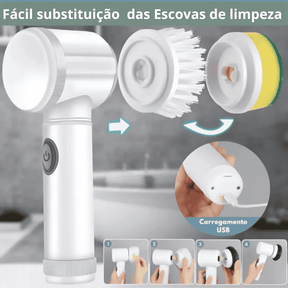 Escova de Limpeza Elétrica Multifuncional Turbo Clean