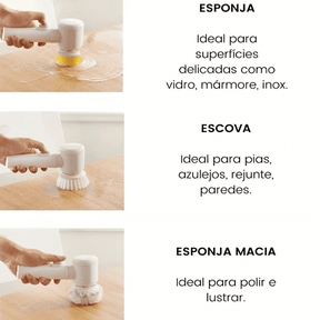 Escova de Limpeza Elétrica Multifuncional Turbo Clean
