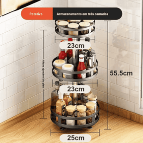 Organizador De Condimentos e Porta Temperos Rotativo