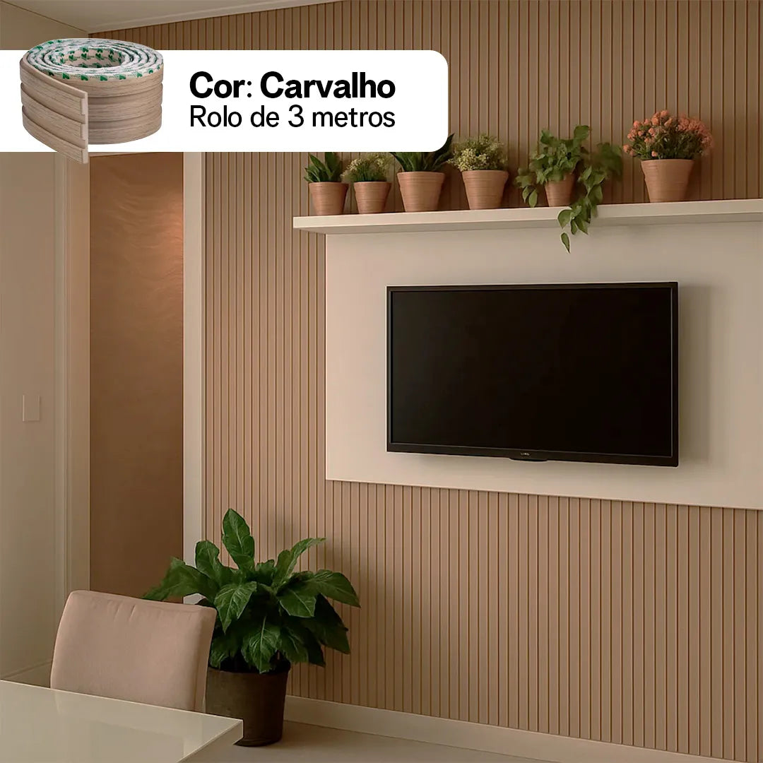Kit Painel Ripado Autocolante 3M Laminado  | Linha Madeto | DIY
